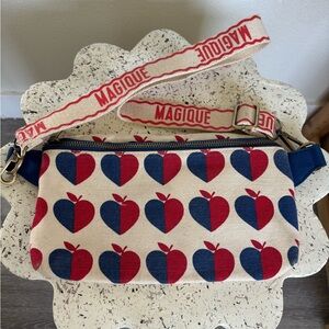 Hotel Magique Crossbody Belly Belt Bag Anthropologie Red White Blue Heart Apple